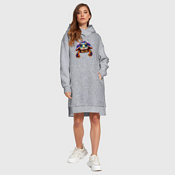 Женское худи-платье Яркая черепашка, цвет: меланж — фото 2