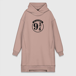 Женское худи-платье Гарри Поттер платформа, цвет: пыльно-розовый