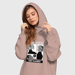Женское худи-платье Токийский Гуль Kaneki Ken, цвет: пыльно-розовый — фото 2