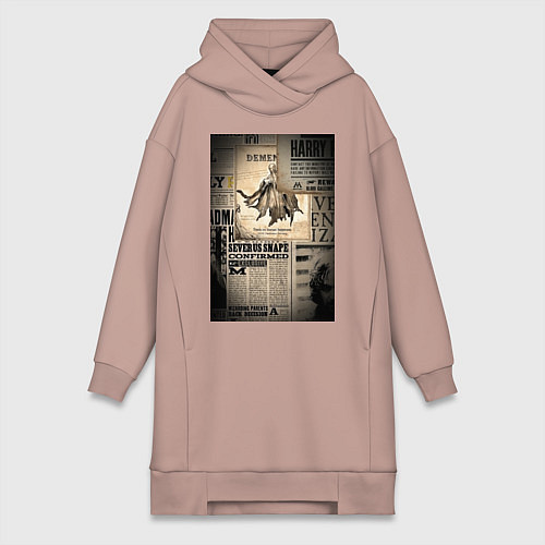 Женская толстовка-платье Важные новости / Пыльно-розовый – фото 1