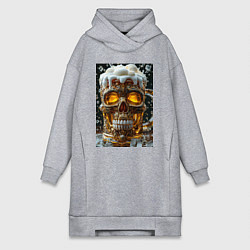 Женское худи-платье Пенная кружка пива, цвет: меланж