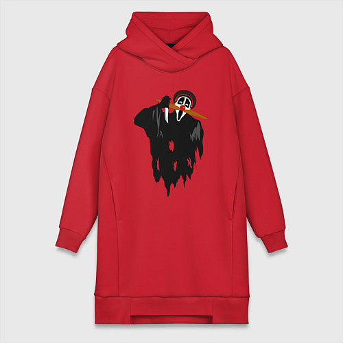 Женская толстовка-платье Крик-мужик из Деревня дураков мем / Красный – фото 1