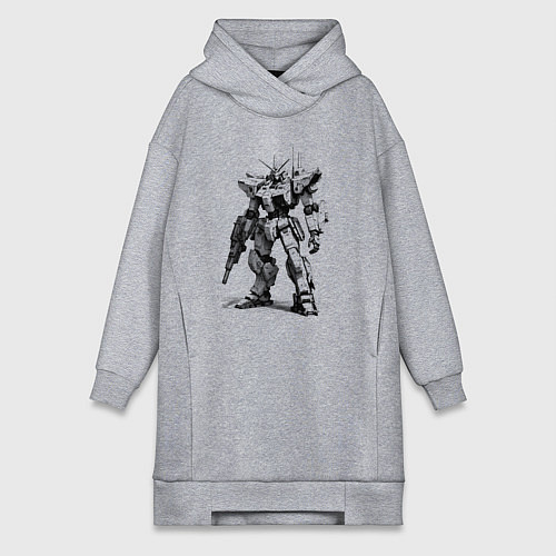 Женская толстовка-платье Боевой бот / Меланж – фото 1