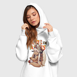 Женское худи-платье Созданный в бездне - Наначи, цвет: белый — фото 2