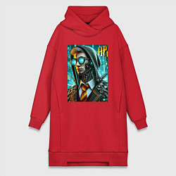Женское худи-платье Cyber Harry Potter - ai art fantasy, цвет: красный