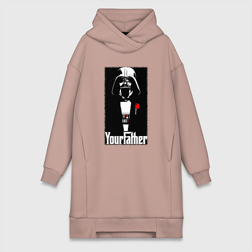 Женская толстовка-платье Крёстный отец Дарт Вейдер / Пыльно-розовый – фото 1