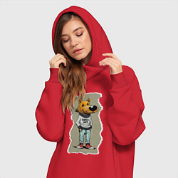 Женское худи-платье Чилловый пацык, цвет: красный — фото 2