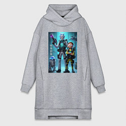 Женское худи-платье Rick and Morty - cyber special forces, цвет: меланж