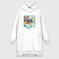 Женское худи-платье Фэйсяо, цвет: белый