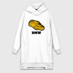 Женское худи-платье Золотой bmw, цвет: белый