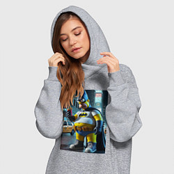 Женское худи-платье Бэтсимпсон купил в фастфуде картофель фри, цвет: меланж — фото 2