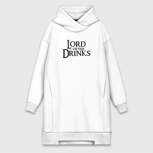 Женская толстовка-платье Lord of the drinks logo / Белый – фото 1