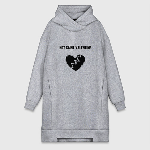 Женская толстовка-платье Not saint valentine / Меланж – фото 1
