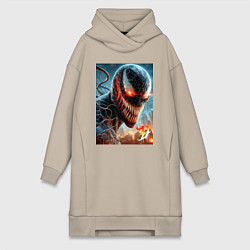 Женская толстовка-платье Ужасный Веном - неоновое свечение