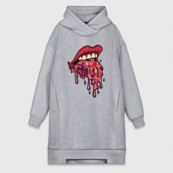 Женское худи-платье Crazy lips, цвет: меланж