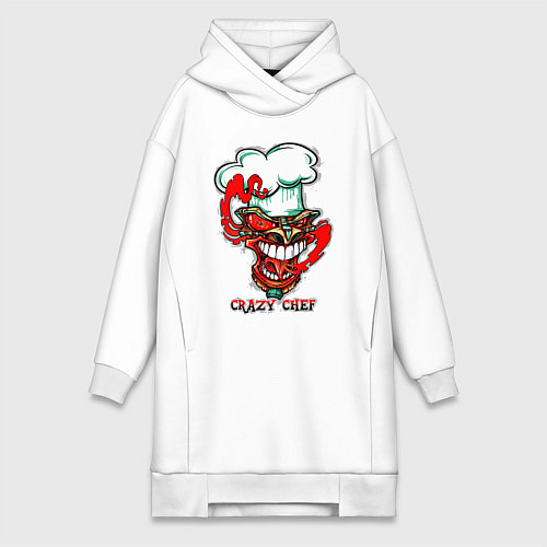 Женская толстовка-платье Crazy chef / Белый – фото 1