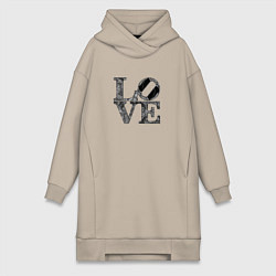 Женское худи-платье L o v e, цвет: миндальный
