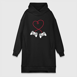 Женское худи-платье Lover gamer, цвет: черный