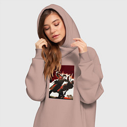 Женское худи-платье День Победы над фашизмом, цвет: пыльно-розовый — фото 2