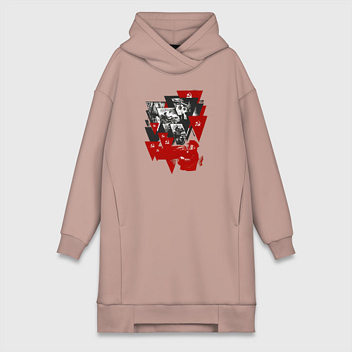 Женская толстовка-платье Советская экономика - Ленин / Пыльно-розовый – фото 1