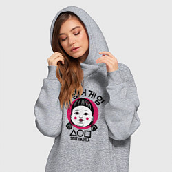 Женское худи-платье South Korea girl, цвет: меланж — фото 2