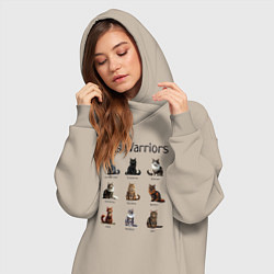 Женское худи-платье Коты воители, цвет: миндальный — фото 2