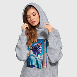 Женское худи-платье Античный герой и архитектура, цвет: меланж — фото 2