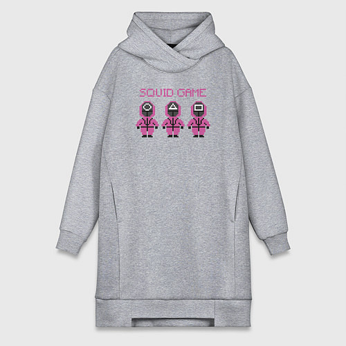 Женская толстовка-платье Squid game pixel / Меланж – фото 1
