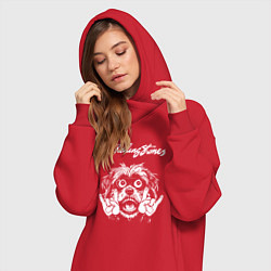 Женское худи-платье Rolling Stones rock dog, цвет: красный — фото 2