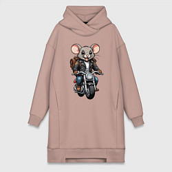 Женское худи-платье Biker mice, цвет: пыльно-розовый