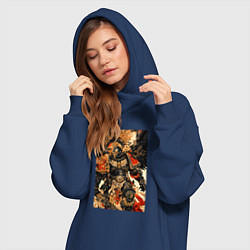 Женское худи-платье Вархаммер арт, цвет: тёмно-синий — фото 2