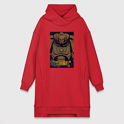 Женское худи-платье Вархаммер 40к - арт, цвет: красный