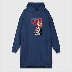 Женское худи-платье СССР - маяк социализма, цвет: тёмно-синий