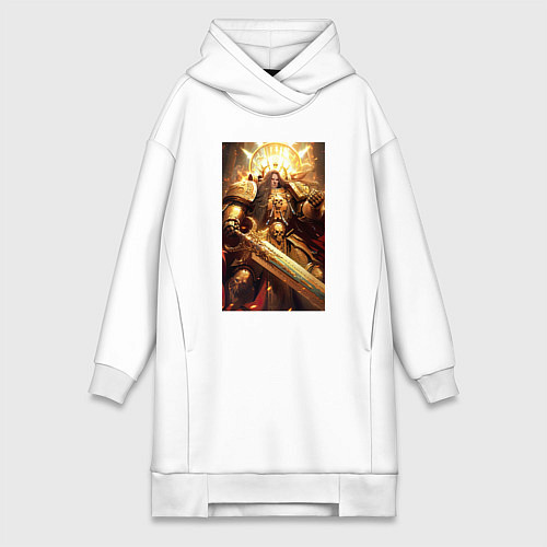 Женская толстовка-платье Император человечества - Вархаммер 40000 / Белый – фото 1