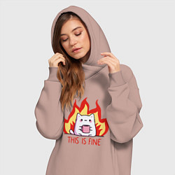 Женское худи-платье Cat - this is fine, цвет: пыльно-розовый — фото 2