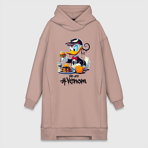 Женская толстовка-платье Venom-Duck and fastfood / Пыльно-розовый – фото 1