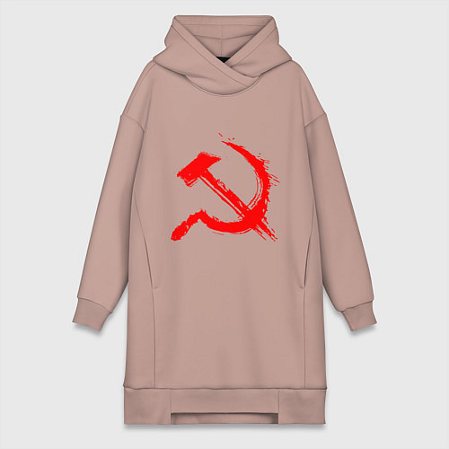 Женская толстовка-платье Sickle and hammer red paint / Пыльно-розовый – фото 1