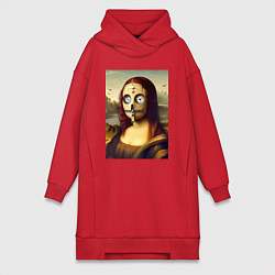Женская толстовка-платье Mona Lisa in a mask - steampunk