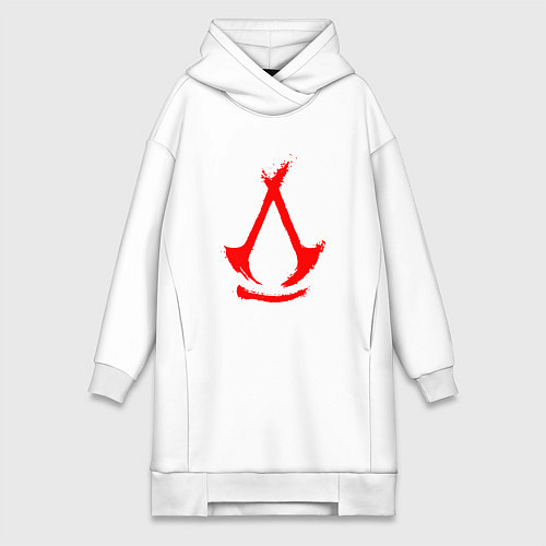 Женская толстовка-платье Assassins creed - shadows logotype / Белый – фото 1