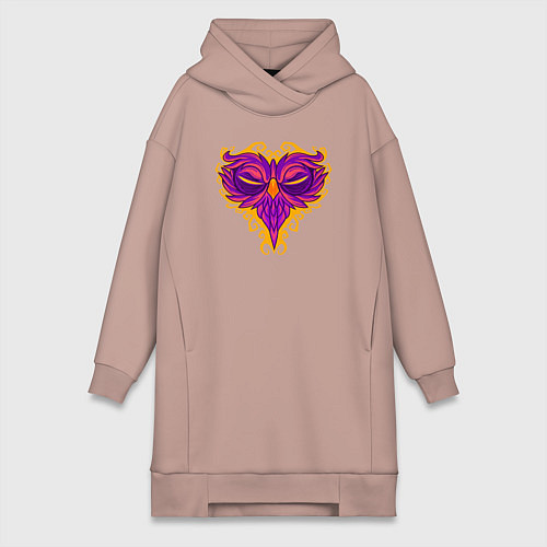 Женская толстовка-платье Violet owl / Пыльно-розовый – фото 1