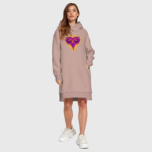 Женская толстовка-платье Violet owl / Пыльно-розовый – фото 4
