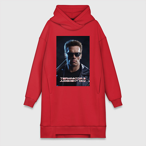 Женская толстовка-платье Арнольд - терминатор / Красный – фото 1