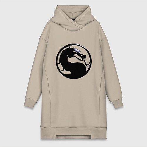 Женская толстовка-платье Смертельная битва - логотип / Миндальный – фото 1