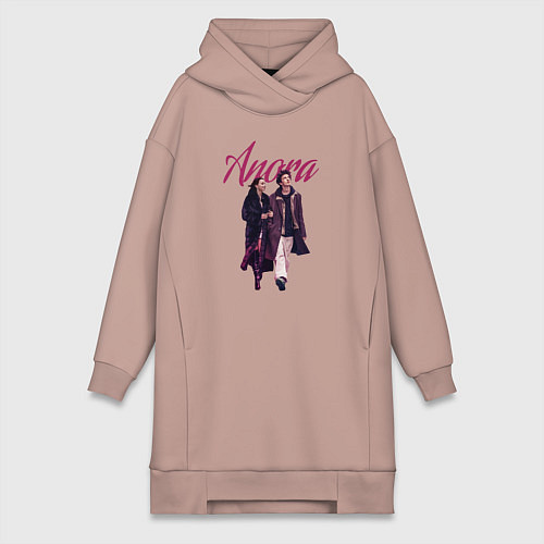 Женская толстовка-платье Анора / Пыльно-розовый – фото 1