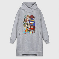 Женское худи-платье Flapjack - rainbow, цвет: меланж