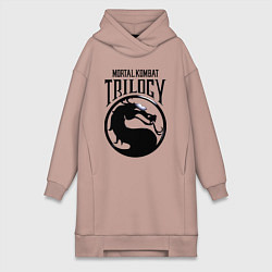 Женское худи-платье Mortal kombat trilogy, цвет: пыльно-розовый