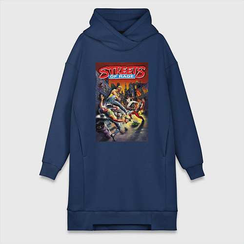 Женская толстовка-платье Обнаженный кулак - улицы ярости / Тёмно-синий – фото 1