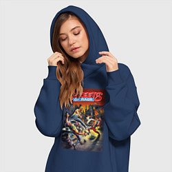 Женское худи-платье Обнаженный кулак - улицы ярости, цвет: тёмно-синий — фото 2