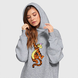 Женское худи-платье Винни пух - тигра, цвет: меланж — фото 2