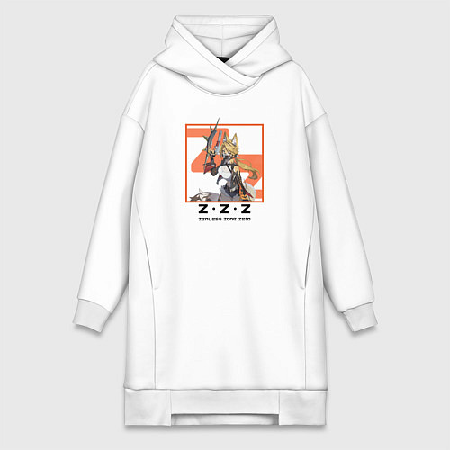 Женская толстовка-платье Пульхра Феллини - Zenless Zone Zero / Белый – фото 1